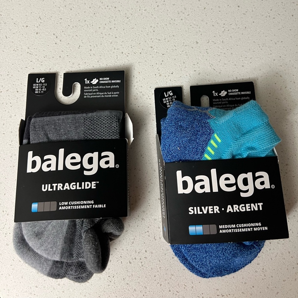 Balega Ultraglide and silver argent NWT Socks gray and blue
